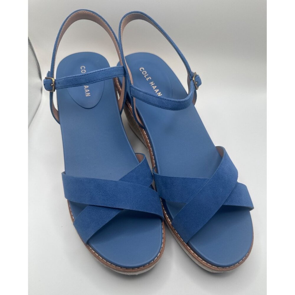Cole Haan Silvee Espadrille Wedge Sandal, NIB,‎ Size 10, Blue Suede - Picture 4 of 11